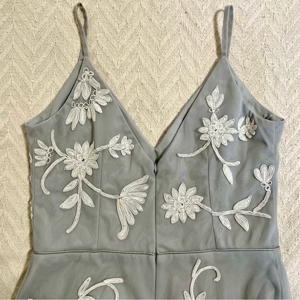 Anthropology BHLDN Bethany Bridesmaid Dress Size 2 US Gray Fairy Core Wedding - Picture 13 of 16